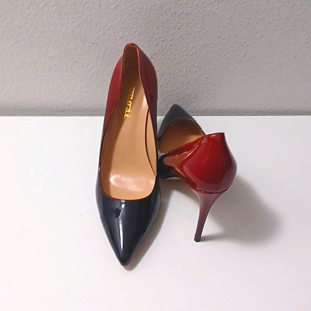 Ombre Red & Black Heels